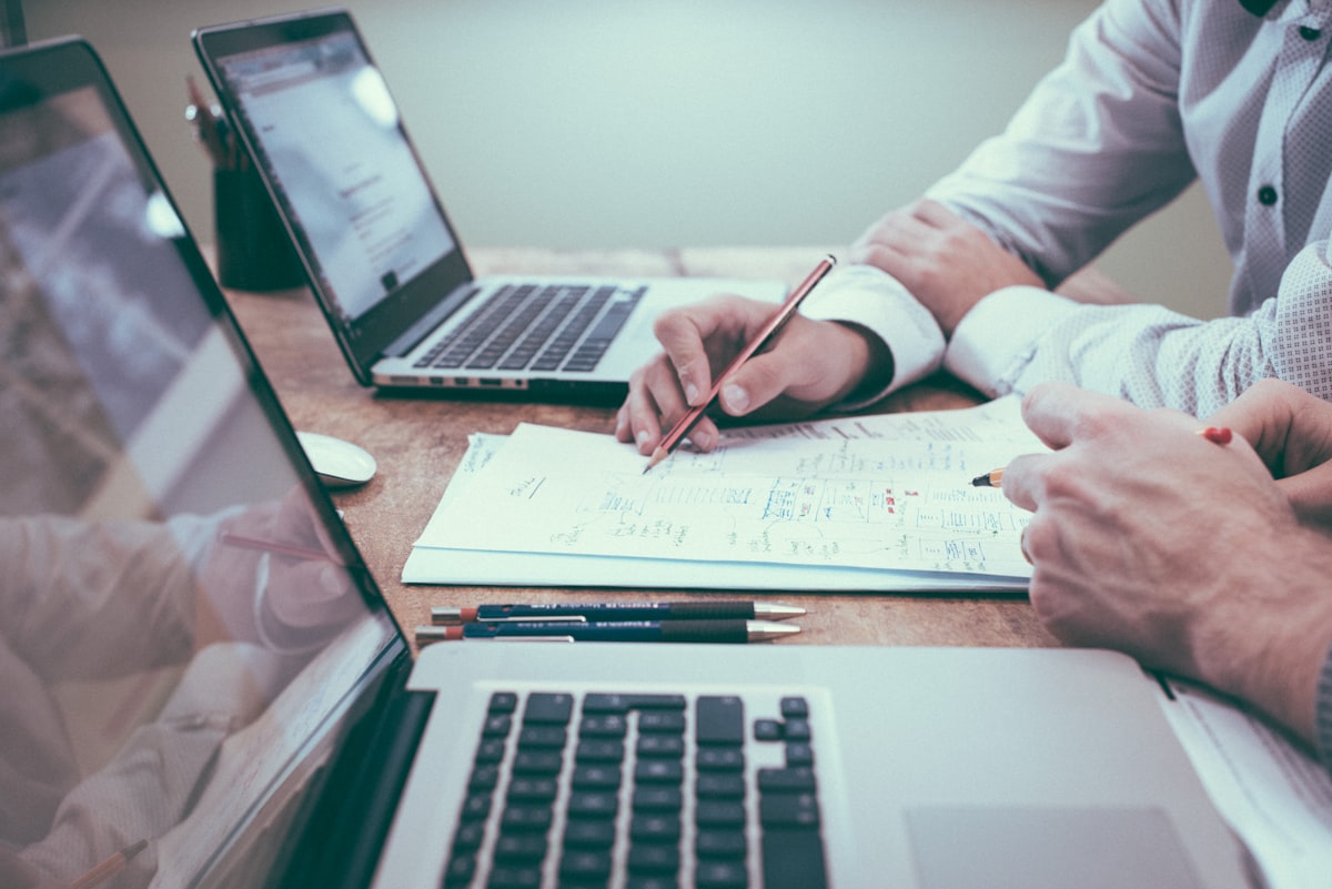 Consultant reviewing financial charts with a client
